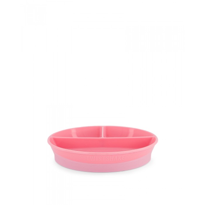 Twistshake Πιάτο με χωρίσματα Αντιολισθητικό 6+ Μηνών Pastel Pink