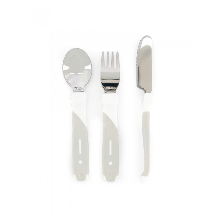Twistshake Ανοξείδωτο Σετ Κουτάλι, Μαχαίρι, Πιρούνι 12+ Μηνών White