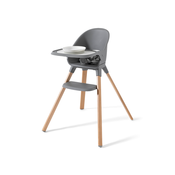 Twistshake Καρέκλα Φαγητού Pastel Grey Natural Wood