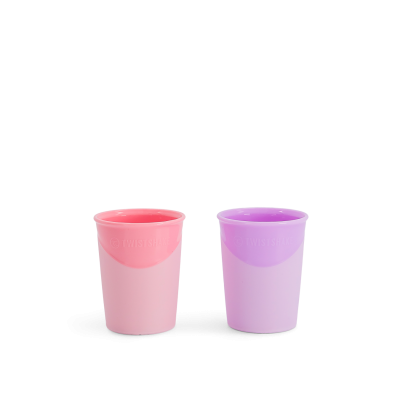 Twistshake Εκπαιδευτικό Ποτήρι 170ml 6+Μηνών Pastel Pink Purple 2τμχ