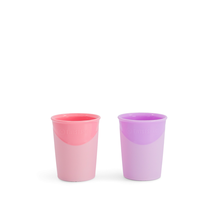Twistshake Εκπαιδευτικό Ποτήρι 170ml 6+Μηνών Pastel Pink Purple 2τμχ
