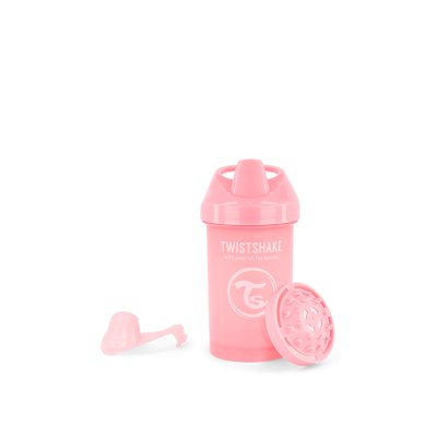 Twistshake Κύπελλο Crawler Cup 300ml 8+m Pastel Pink Με Μίξερ Φρούτων