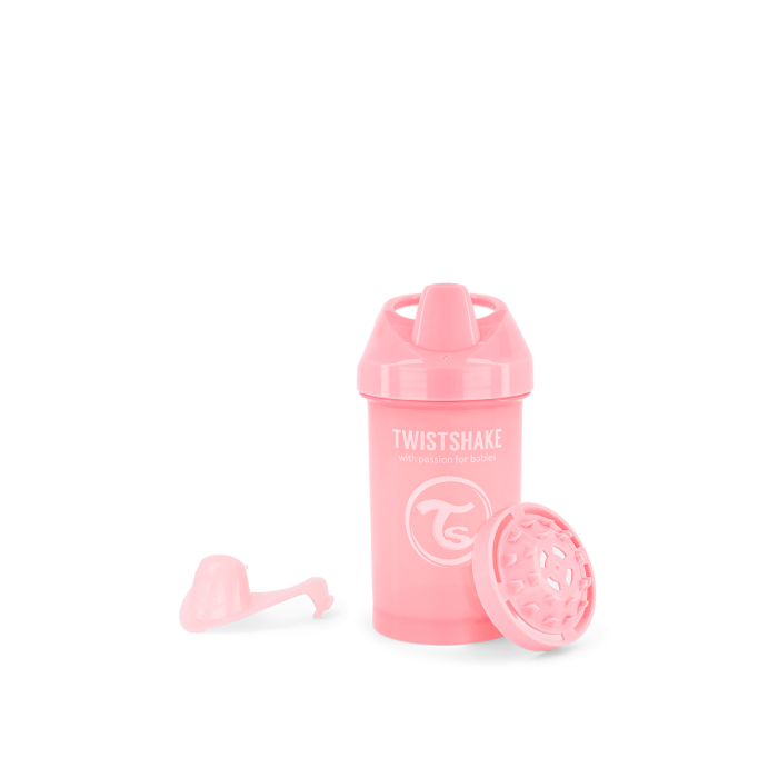 Twistshake Κύπελλο Crawler Cup 300ml 8+m Pastel Pink Με Μίξερ Φρούτων