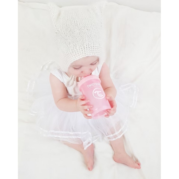Twistshake Κύπελλο Crawler Cup 300ml 8+m Pastel Pink Με Μίξερ Φρούτων
