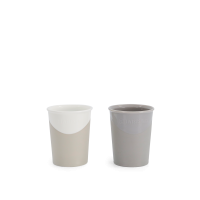 Twistshake Εκπαιδευτικό Ποτήρι 170ml 6+Μηνών Pastel Grey White 2τμχ