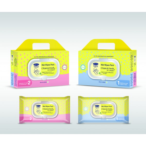 Adelco baby Sensitive Care Wet Wipes Pack Clean & Fresh In 2 steps