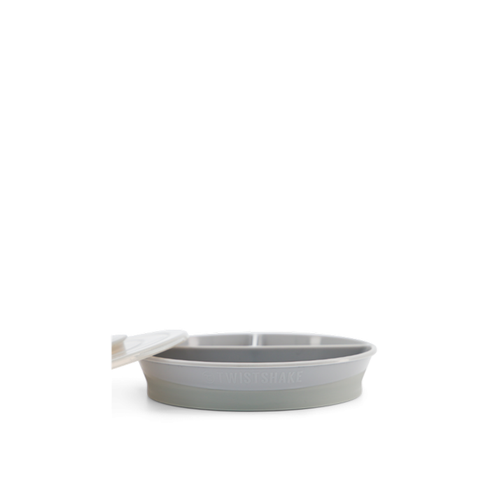 Twistshake Πιάτο με χωρίσματα Αντιολισθητικό 6+ Μηνών Pastel Grey