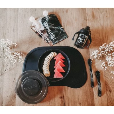 Twistshake Σουπλά Click-Μat + πιάτο Black