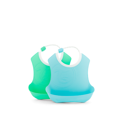 Twistshake Σαλιάρα 2τμχ 4+ Μηνών Pastel Blue / Green