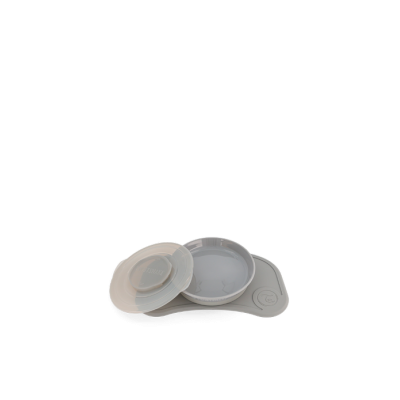 Twistshake Σουπλά Click-Μat Mini + πιάτο Pastel Grey