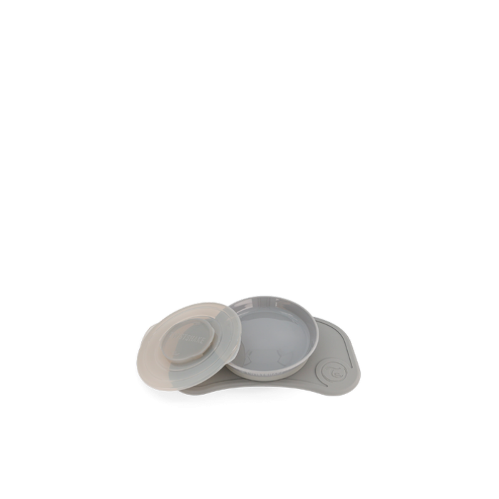 Twistshake Σουπλά Click-Μat Mini + πιάτο Pastel Grey