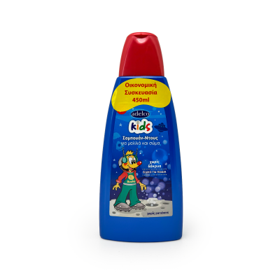 Adelco Kids Σαμπουάν-Ντούς για μαλλιά και σώμα Οικονομική Συσκευασία 450ml