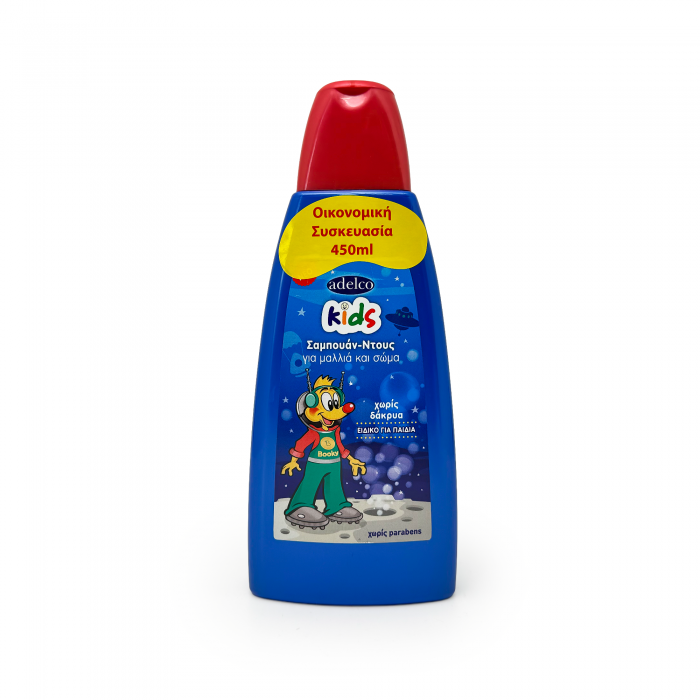 Adelco Kids Σαμπουάν-Ντούς για μαλλιά και σώμα Οικονομική Συσκευασία 450ml