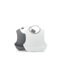 Twistshake Σαλιάρα 2τμχ 4+ Μηνών Pastel Grey / White