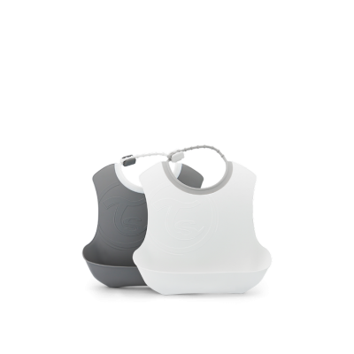 Twistshake Σαλιάρα 2τμχ 4+ Μηνών Pastel Grey / White