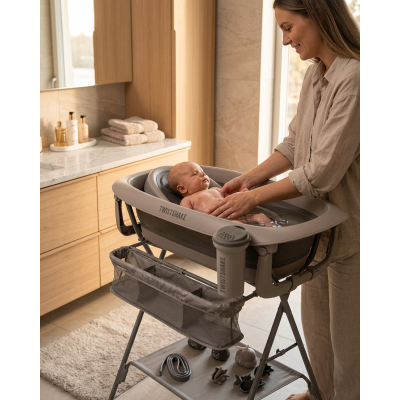 Twistshake Βρεφικό Μπανάκι με Αξεσουάρ Faded Grey V2