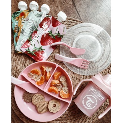 Twistshake Σετ Κουτάλι, Μαχαίρι, Πιρούνι 6+ Μηνών Pastel Pink
