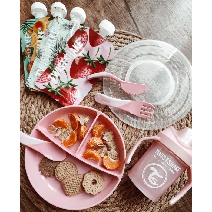 Twistshake Σετ Κουτάλι, Μαχαίρι, Πιρούνι 6+ Μηνών Pastel Pink