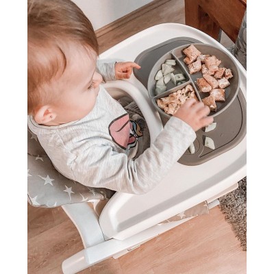 Twistshake Πιάτο με χωρίσματα Αντιολισθητικό 6+ Μηνών Pastel Grey