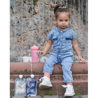 Twistshake Κύπελλο Kid Cup 360ml 12+ Μηνών Pastel Pink με μίξερ φρούτων