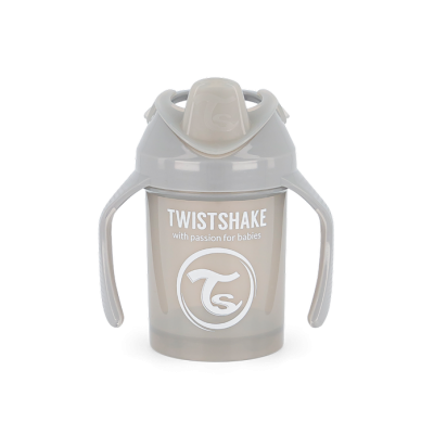 Twistshake Κύπελλο Mini Cup 230ml 4+ Μηνών Pastel Grey με μίξερ φρούτων