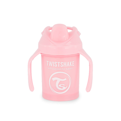 Twistshake Κύπελλο Mini Cup 230ml 4+ Μηνών Pastel Pink με μίξερ φρούτων