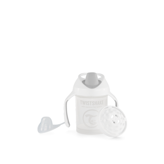 Twistshake Κύπελλο Mini Cup 230ml 4+ Μηνών White με μίξερ φρούτων