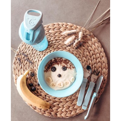 Twistshake Ανοξείδωτο Σετ Κουτάλι, Μαχαίρι, Πιρούνι 12+ Μηνών Pastel Blue