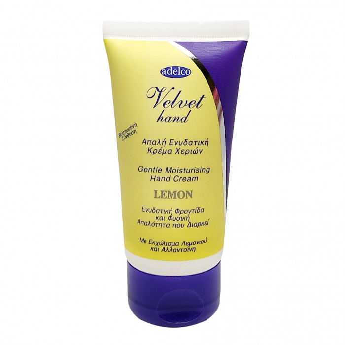 Adelco Velvet Hand Ενυδατική κρέμα χεριών Lemon 75ml Adelco Velvet Hand Ενυδατική κρέμα χεριών Lemon 75ml